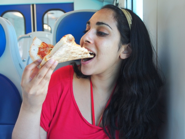 And me..eating pizza of course